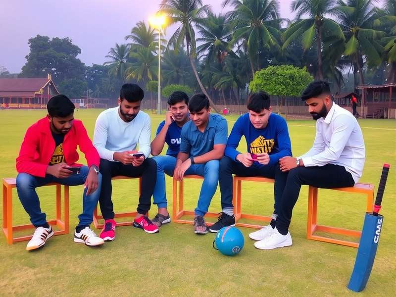 All Around Aces India players at a meetup, playing mobile game and real cricket in a park